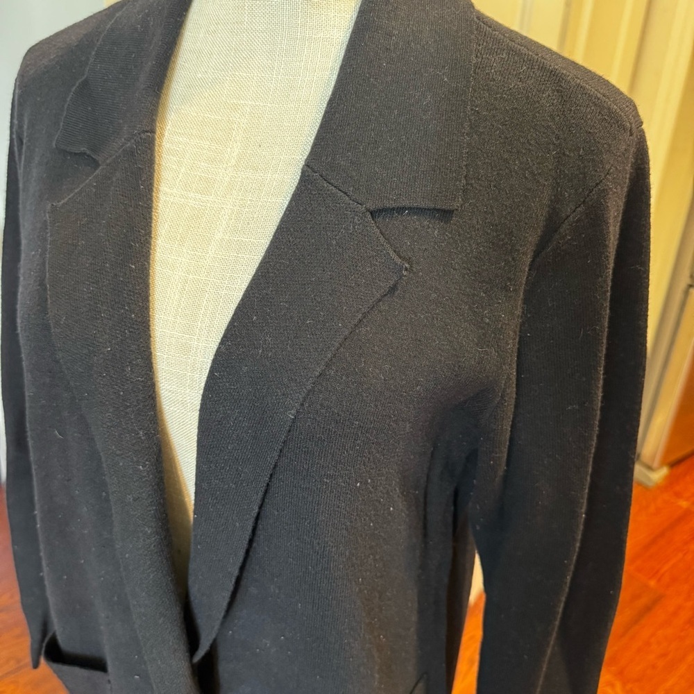 Nine West Classic Black Ponte Knit Cardigan Jacket - Picture 4 of 10